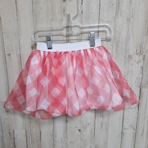 💝 Red Checkered Mesh Skirt